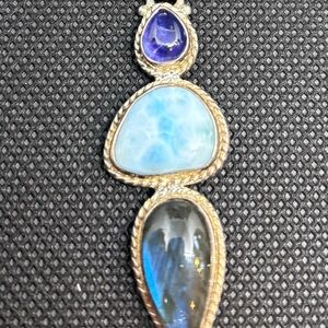 Sterling Silver and Blue Gemstone Pendant